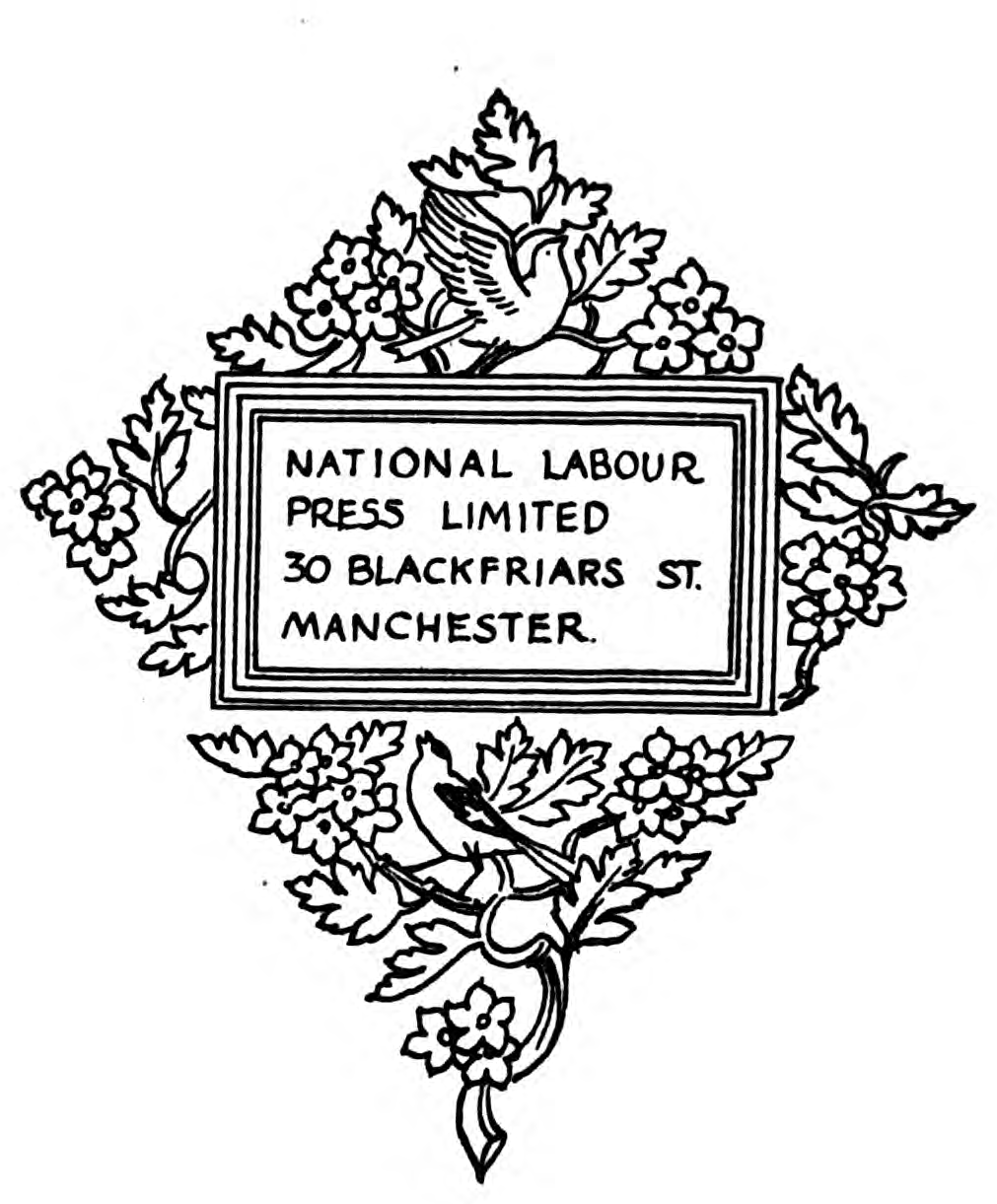 Printer's device -- a diamond-shaped ornament of flowers and foliage with a bird perched at the top and another at the bottom, framing a rectangular text panel